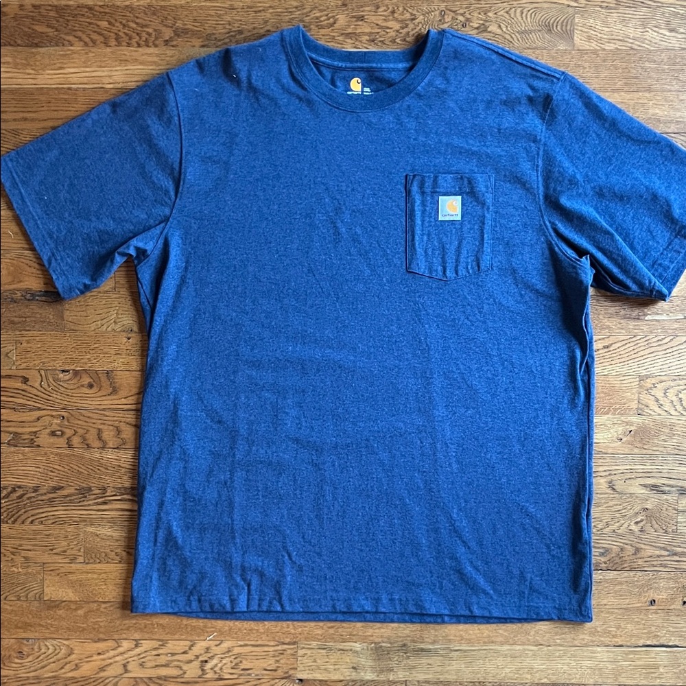 Carhartt Men's Classic Blue Tee Shirt with Pocket